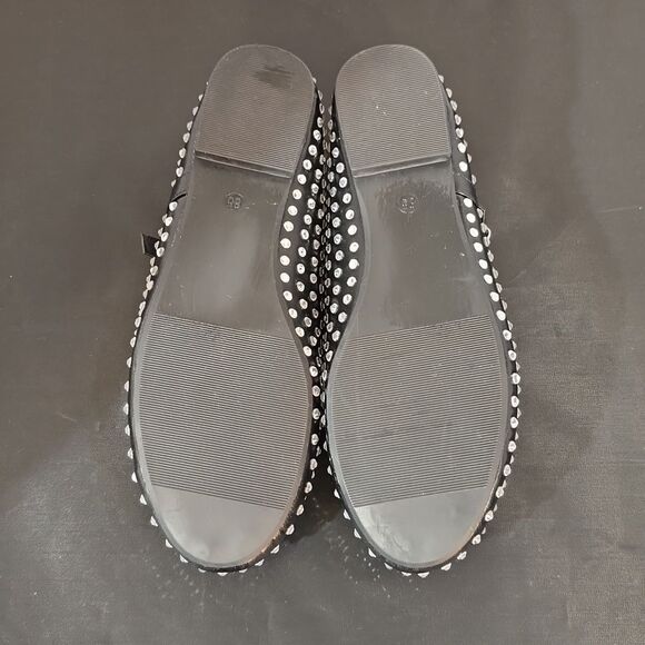 BRAND NEW WILD DIVA CRYSTAL RHINESTONE  MARY JANE STUDDED BALLET FLATS - Picture 12 of 15